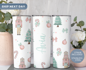 Custom Christmas Nutcracker Tumbler, Custom Nutcracker Doll Skinny Tumbler, Christmas Gifts for Her, (TM-225)