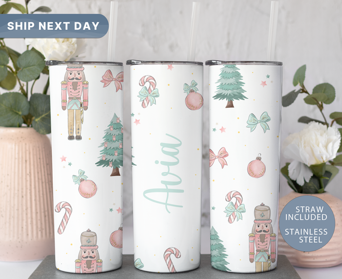 Custom Christmas Nutcracker Tumbler, Custom Nutcracker Doll Skinny Tumbler, Christmas Gifts for Her, (TM-225)