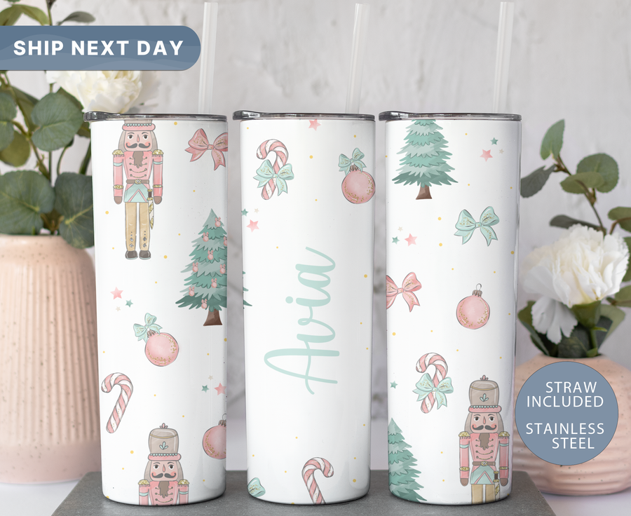 Custom Christmas Nutcracker Tumbler, Custom Nutcracker Doll Skinny Tumbler, Christmas Gifts for Her, (TM-225)