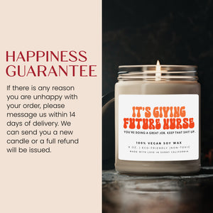 It's Giving Future Nurse Candle, Nursing School Gift, Graduation Candle, Unique Candle Gift, Funny Nurse Gift, (C-17PRO)