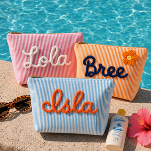 Personalized Makeup Bag, Custom Name Cosmetic Bag, Bridesmaid Proposal Gift, Bachelorette Party Favor, Travel Toiletry Pouch