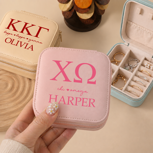 Personalized Sorority Travel Jewelry Box | Sorority Big & Little Sister Reveal Gift | Greek Letter Gift(RC-10)