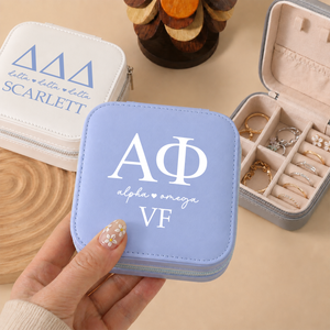 Personalized Sorority Travel Jewelry Box | Sorority Big & Little Sister Reveal Gift | Greek Letter Gift(RC-10)