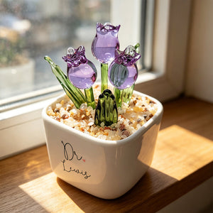Custom Doctor Christmas Gift for Her | Personalized Glass Tulip Flower Pot for Doctor(GF-25)