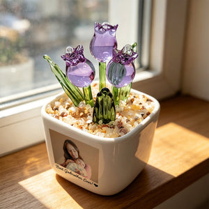 Godmother Proposal Keepsake | Personalized Glass Tulip Flower Pot with Custom Photo for Godmother(GF-32)