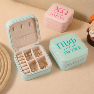 Personalized Sorority Travel Jewelry Box | Sorority Big & Little Sister Reveal Gift | Greek Letter Gift(RC-10)