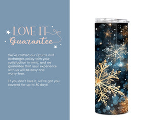 Snowflakes Tumbler, Winter Holiday Tumbler for Her, Christmas Snowflakes Tumbler, 20oz Tumbler Cup, (TM-191)