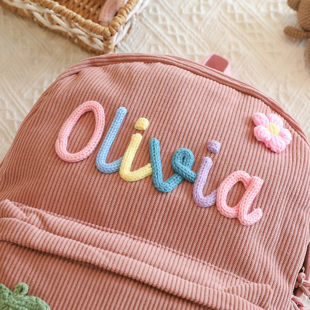 Soft corduroy backpack